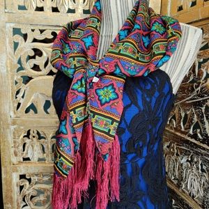 NWT Gorgeous very RICH double lined 100% thick PURE SILK very vibrant scarf